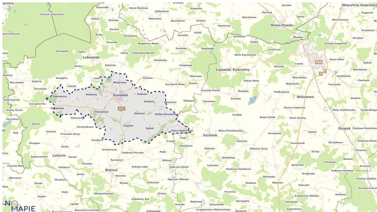 Mapa uzbrojenia terenu Żuromina